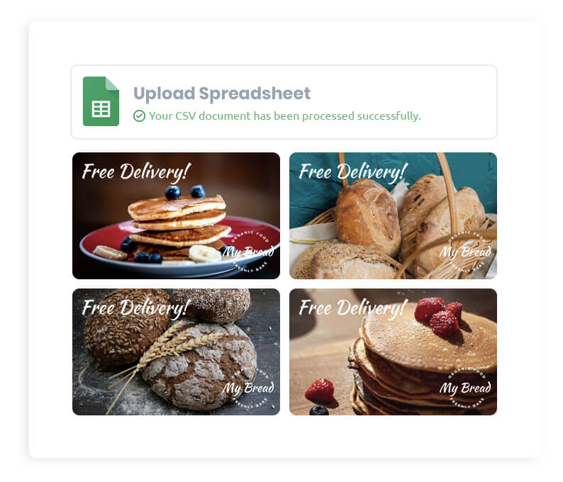 Image automation API Image generation from Spreadsheet
